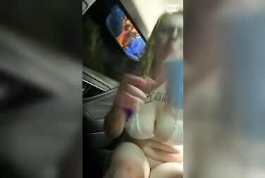 PAWG Car Masturbation: PrettyBrittxx Fucks Her Dripping Wet Pussy With A Dildo