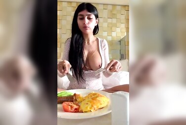 Mia Khalifa’s Tits ARE Breakfast: Watch The Porn Legend Get Her Huge Jugs Out While She Eats