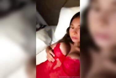 SophieRaiin's Red Lingerie Fuck Fest: Watch This Solo Babe Tease Her Soaking Wet Pussy