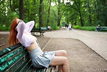 Lana Lane's Public Striptease: Watch Her Get Fucking Naked Outside