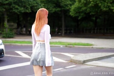 Lana Lane's Public Striptease: Watch Her Get Fucking Naked Outside