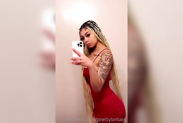 Therealbritain Fucks Herself Raw After Tearing Off Her Tight Red Dress