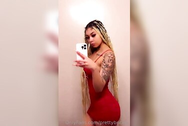 Therealbritain Fucks Herself Raw After Tearing Off Her Tight Red Dress