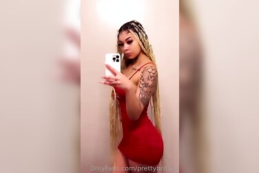Therealbritain Fucks Herself Raw After Tearing Off Her Tight Red Dress