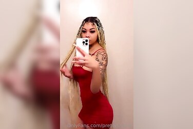 Therealbritain Fucks Herself Raw After Tearing Off Her Tight Red Dress