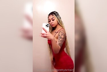 Therealbritain Fucks Herself Raw After Tearing Off Her Tight Red Dress