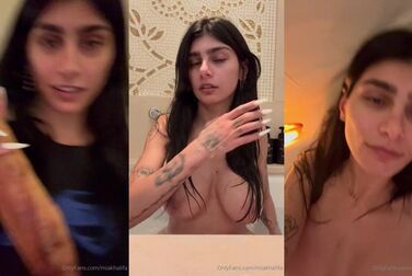 Mia Khalifa's Solo Seduction: Busty Babe Strips Down For Her Naughty Night Routine