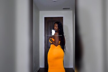 Teresa Lavae Barely Crams Her Thick Curves Into A Tight Dress, Shows It All Off