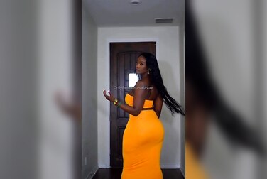 Teresa Lavae Barely Crams Her Thick Curves Into A Tight Dress, Shows It All Off