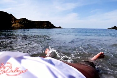 Xev Bellringer's Mermaid Blowjob: Sucking Dick Dry on a Public Beach POV