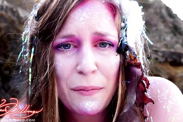 Xev Bellringer's Mermaid Blowjob: Sucking Dick Dry on a Public Beach POV
