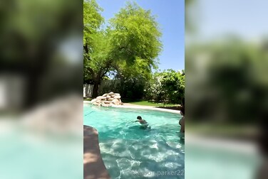 Allison Parker Pool Sex: Soaking Wet Blonde Fucked & Swallows a Hot Cum Load