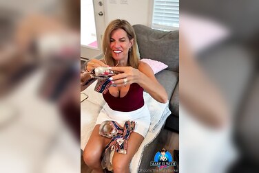 Themaryburke's Huge Tits EXPLODE From Her Sexy Bra - This Busty Milf Is Begging For Your Cock