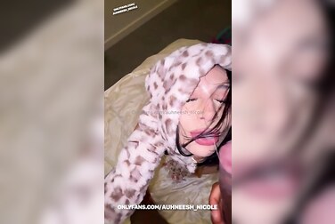 BBC Facial Fucks Auhneesh Nicole's Pretty Face, Blasting Her With a Thick Cum Load