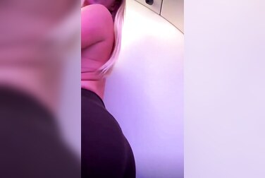 Airplane Toilet Titty Flash: Busty Blonde Baddie Risks It All For Your Cock